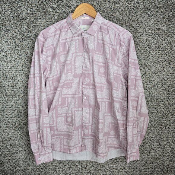 Scotch & Soda Top Womens XXL 2XL Pink Button Up Paisley Print Collared Casual - Picture 1 of 7
